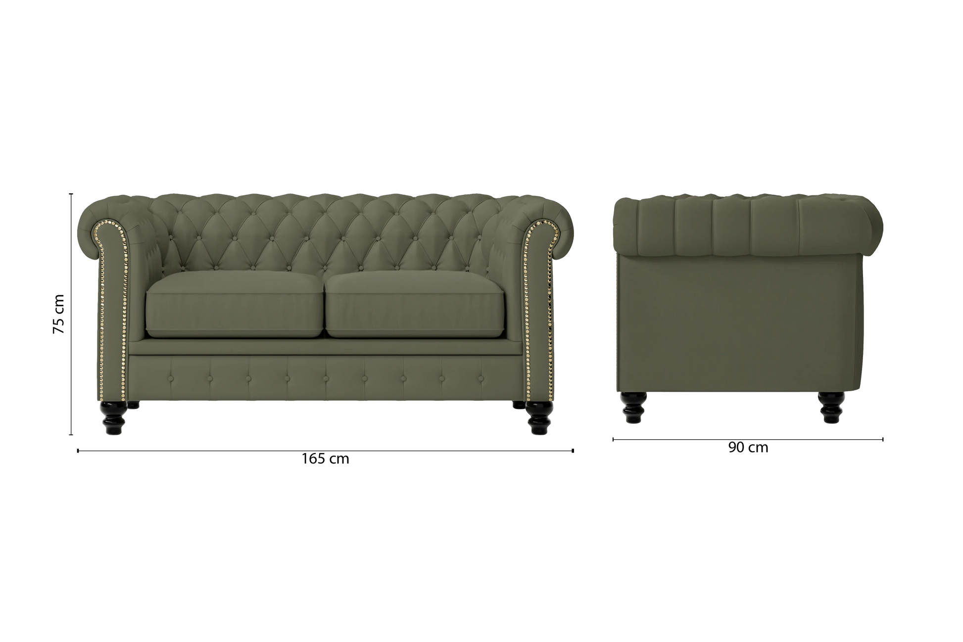 Aversa 2 Seater Sofa Sage Leather