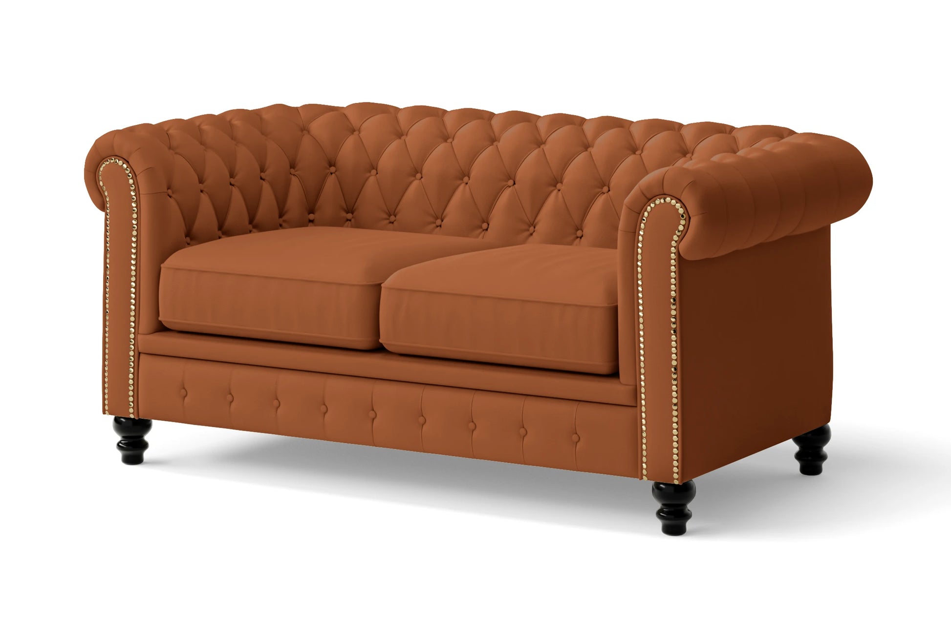 Aversa 2 Seater Sofa Tan Brown Leather