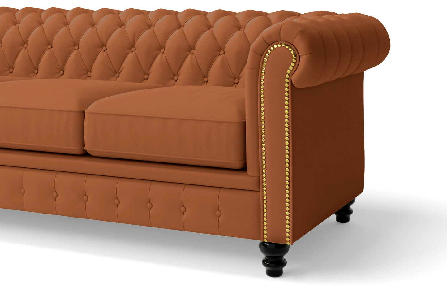 Aversa 2 Seater Sofa Tan Brown Leather