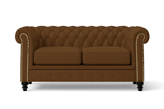 Aversa 2 Seater Sofa Walnut Brown Leather