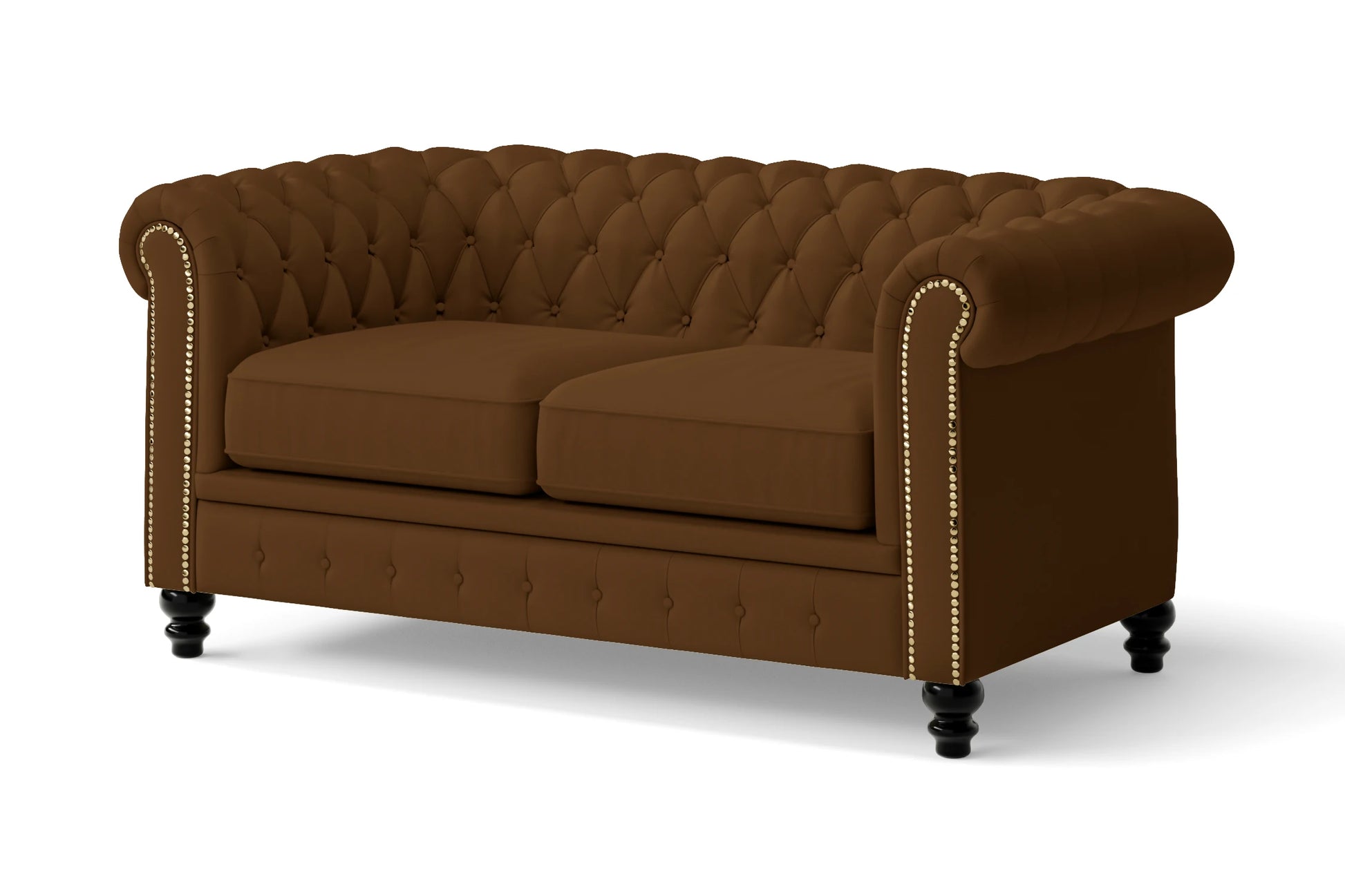 Aversa 2 Seater Sofa Walnut Brown Leather