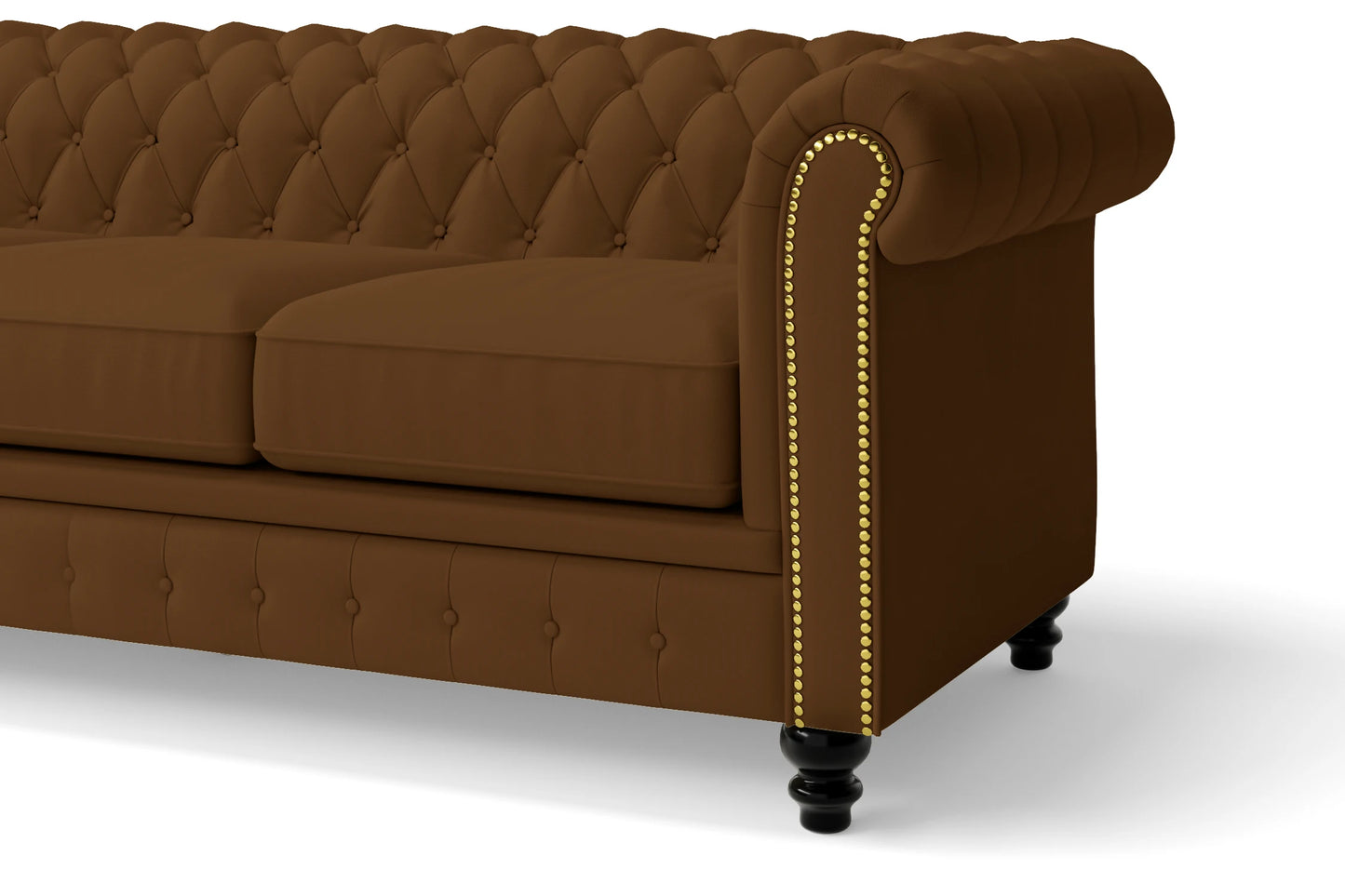 Aversa 2 Seater Sofa Walnut Brown Leather