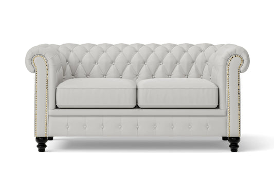 Aversa 2 Seater Sofa White Leather