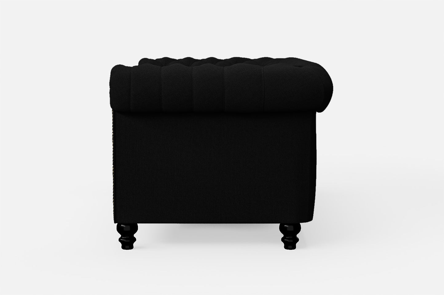 Aversa 2 Seater Sofa Black Linen Fabric