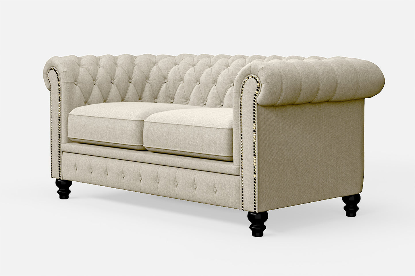 Aversa 2 Seater Sofa Cream Linen Fabric