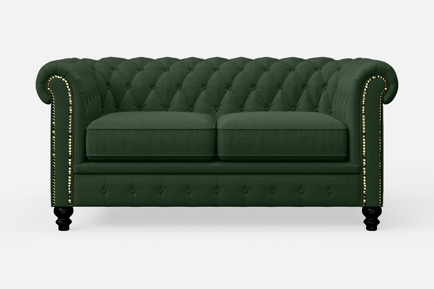 Aversa 2 Seater Sofa Forest Green Linen Fabric