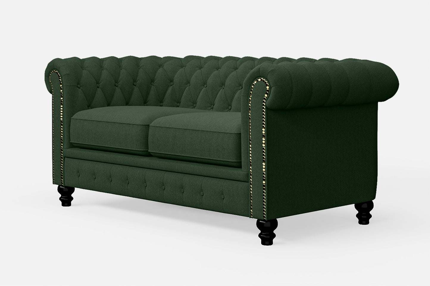 Aversa 2 Seater Sofa Forest Green Linen Fabric