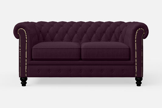 Aversa 2 Seater Sofa Purple Linen Fabric