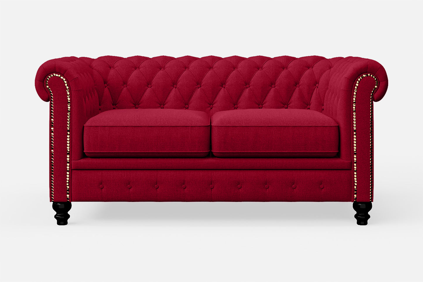 Aversa 2 Seater Sofa Red Linen Fabric