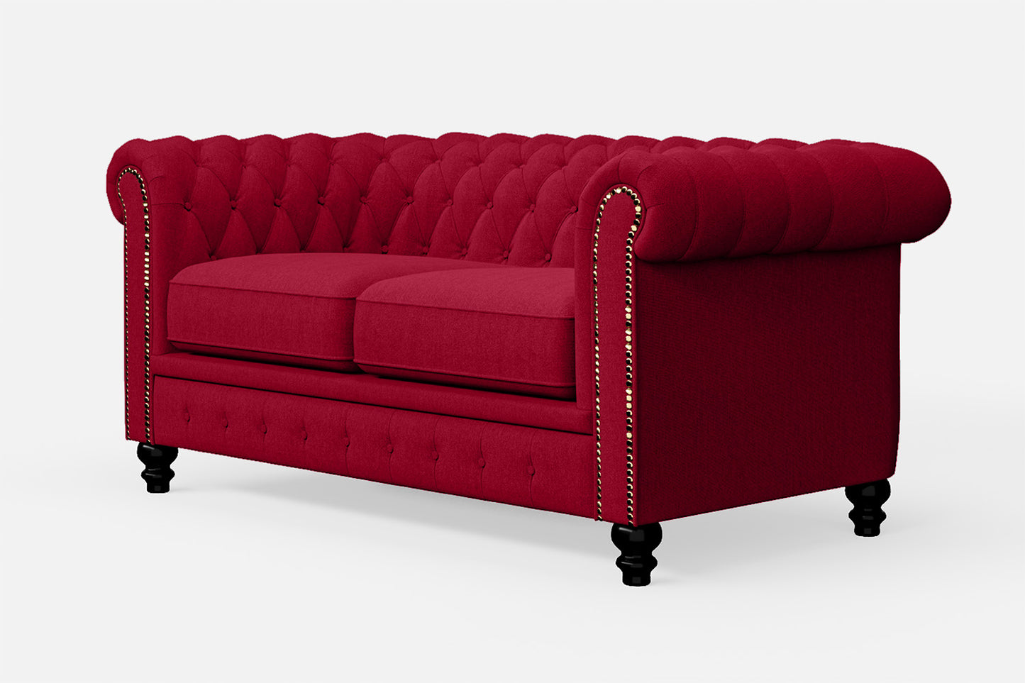 Aversa 2 Seater Sofa Red Linen Fabric