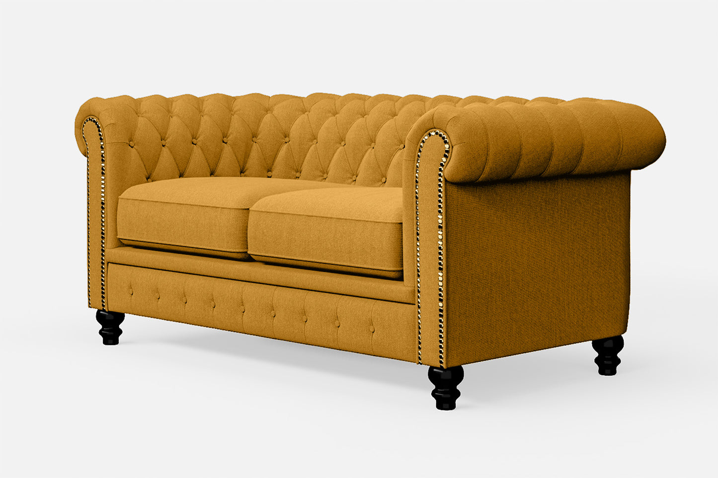 Aversa 2 Seater Sofa Yellow Linen Fabric