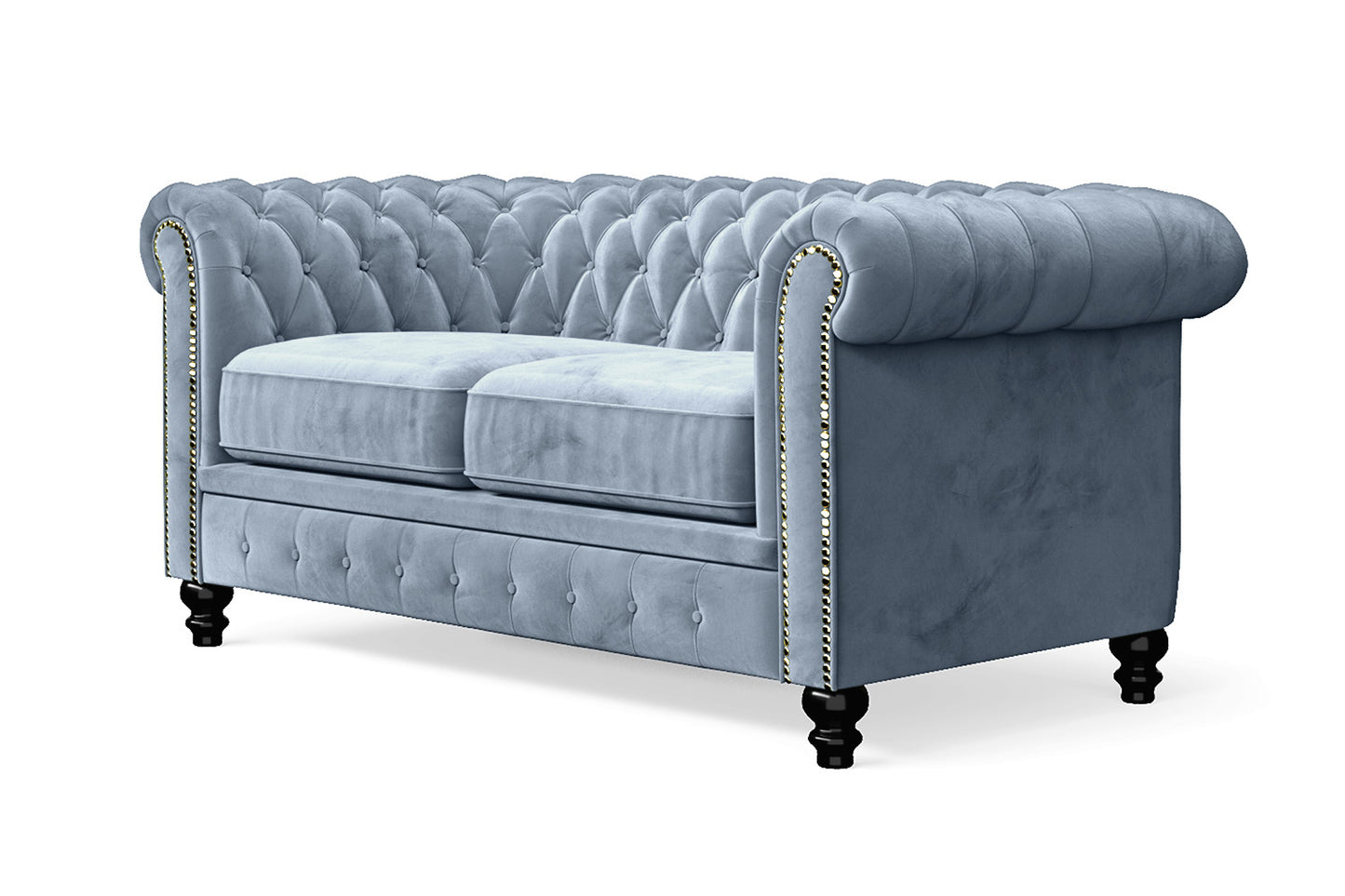 Aversa 2 Seater Sofa Baby Blue Velvet