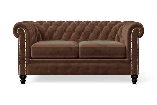 Aversa 2 Seater Sofa Coffee Brown Velvet