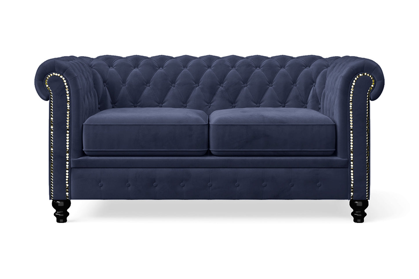 Aversa 2 Seater Sofa Dark Blue Velvet