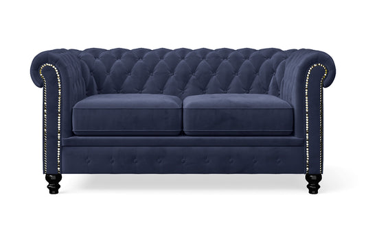 Aversa 2 Seater Sofa Dark Blue Velvet