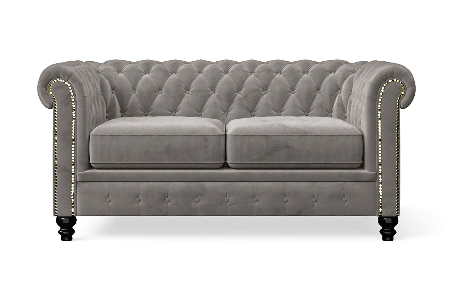 Aversa 2 Seater Sofa Grey Velvet