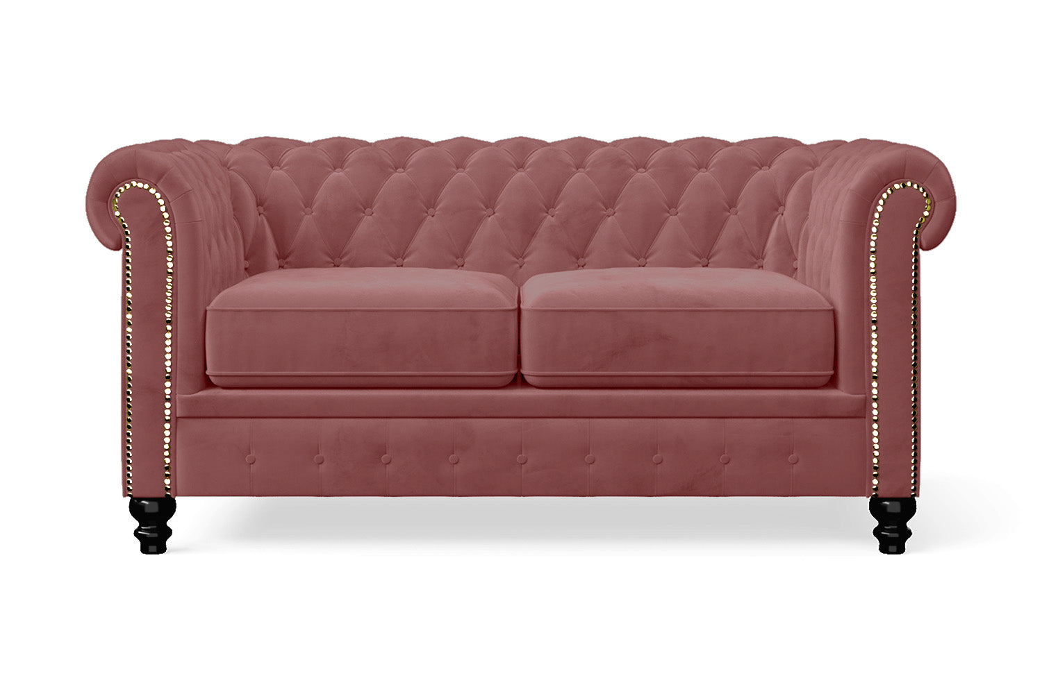 Aversa 2 Seater Sofa Pink Velvet