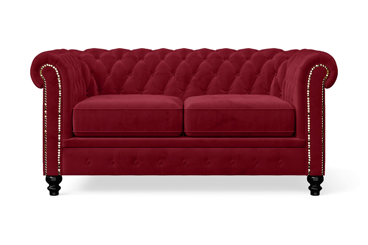 Aversa 2 Seater Sofa Red Velvet