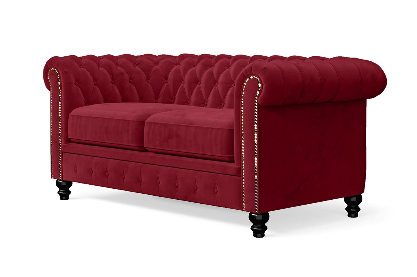 Aversa 2 Seater Sofa Red Velvet