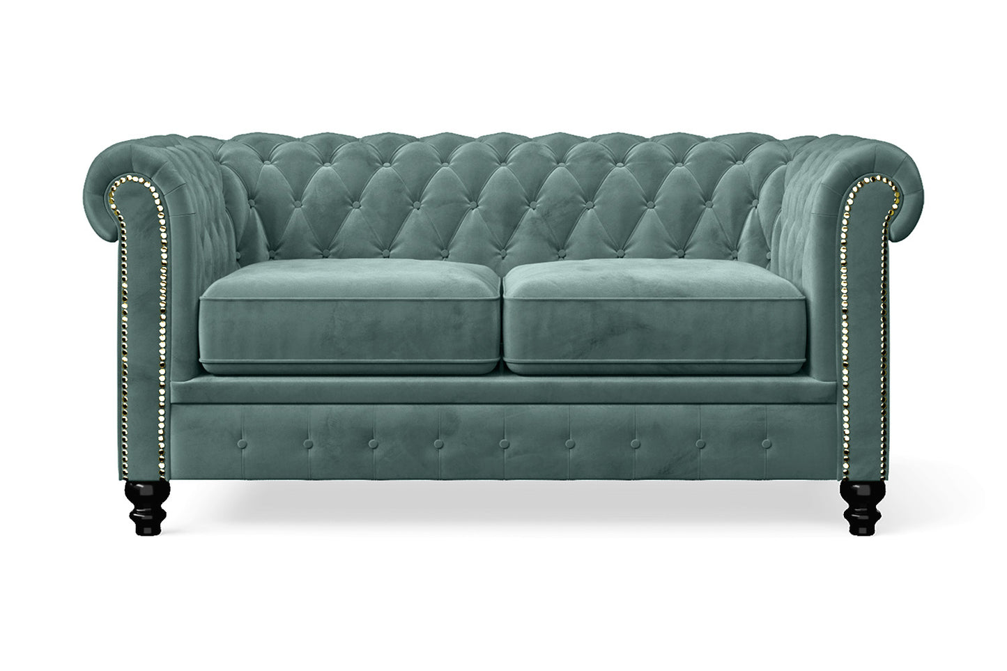 Aversa 2 Seater Sofa Teal Velvet