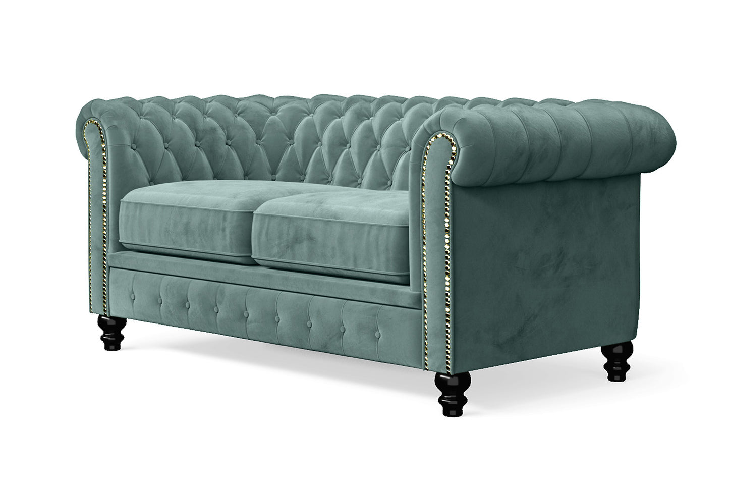 Aversa 2 Seater Sofa Teal Velvet