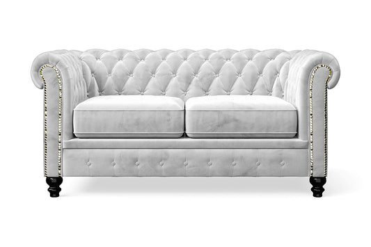 Aversa 2 Seater Sofa White Velvet