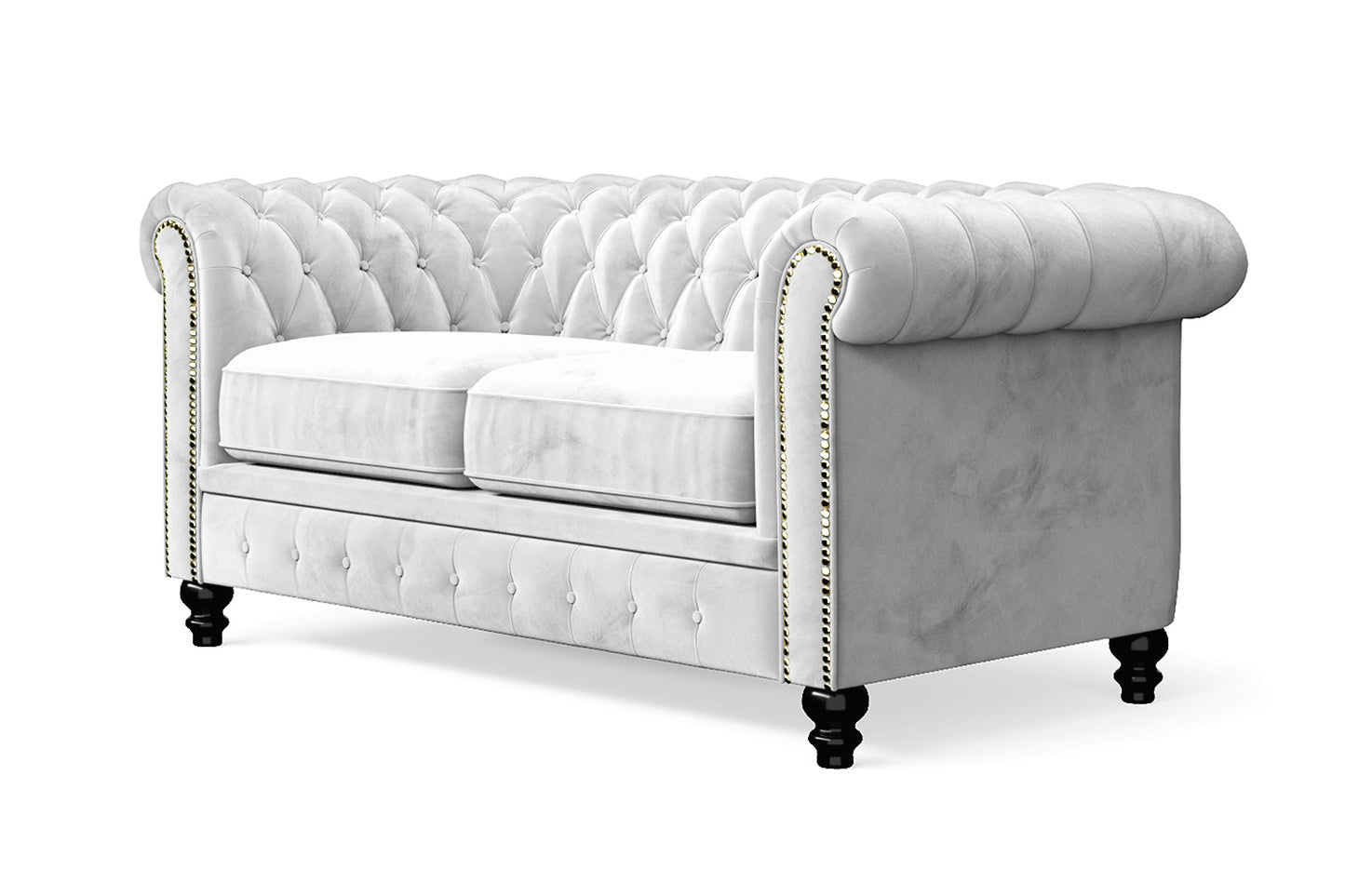 Aversa 2 Seater Sofa White Velvet