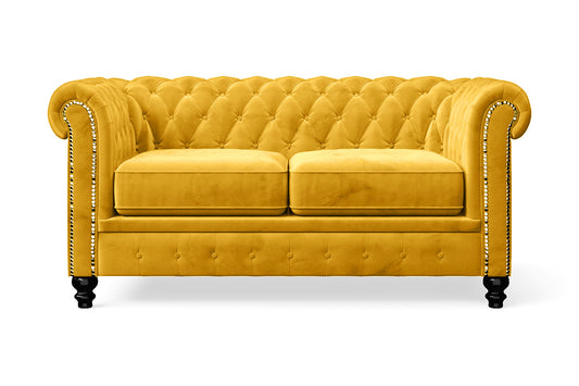 Aversa 2 Seater Sofa Yellow Velvet