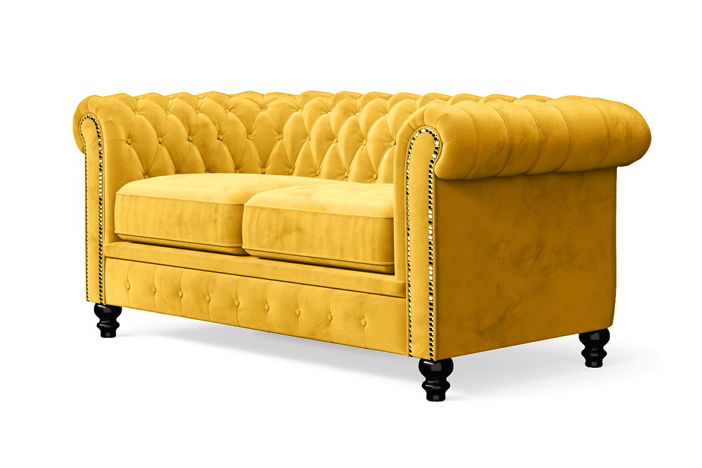 Aversa 2 Seater Sofa Yellow Velvet