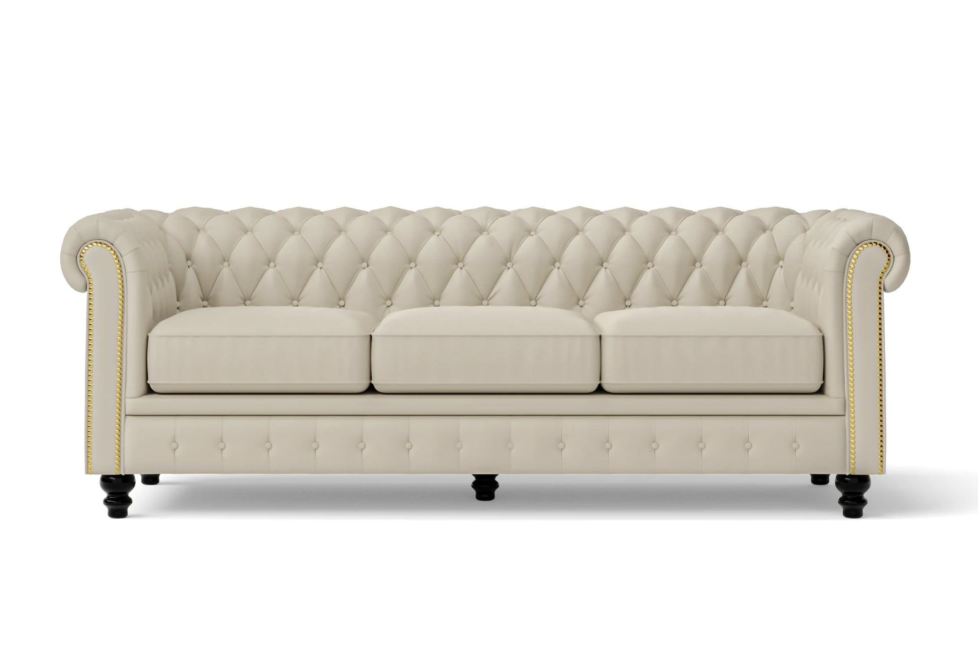 Aversa 3 Seater Sofa Cream Leather