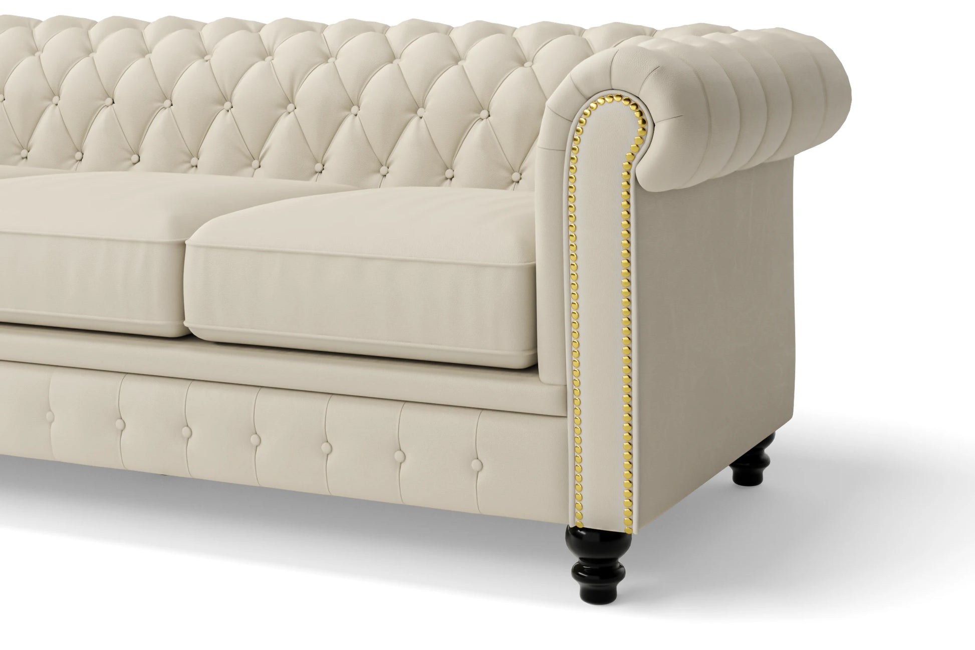 Aversa 3 Seater Sofa Cream Leather