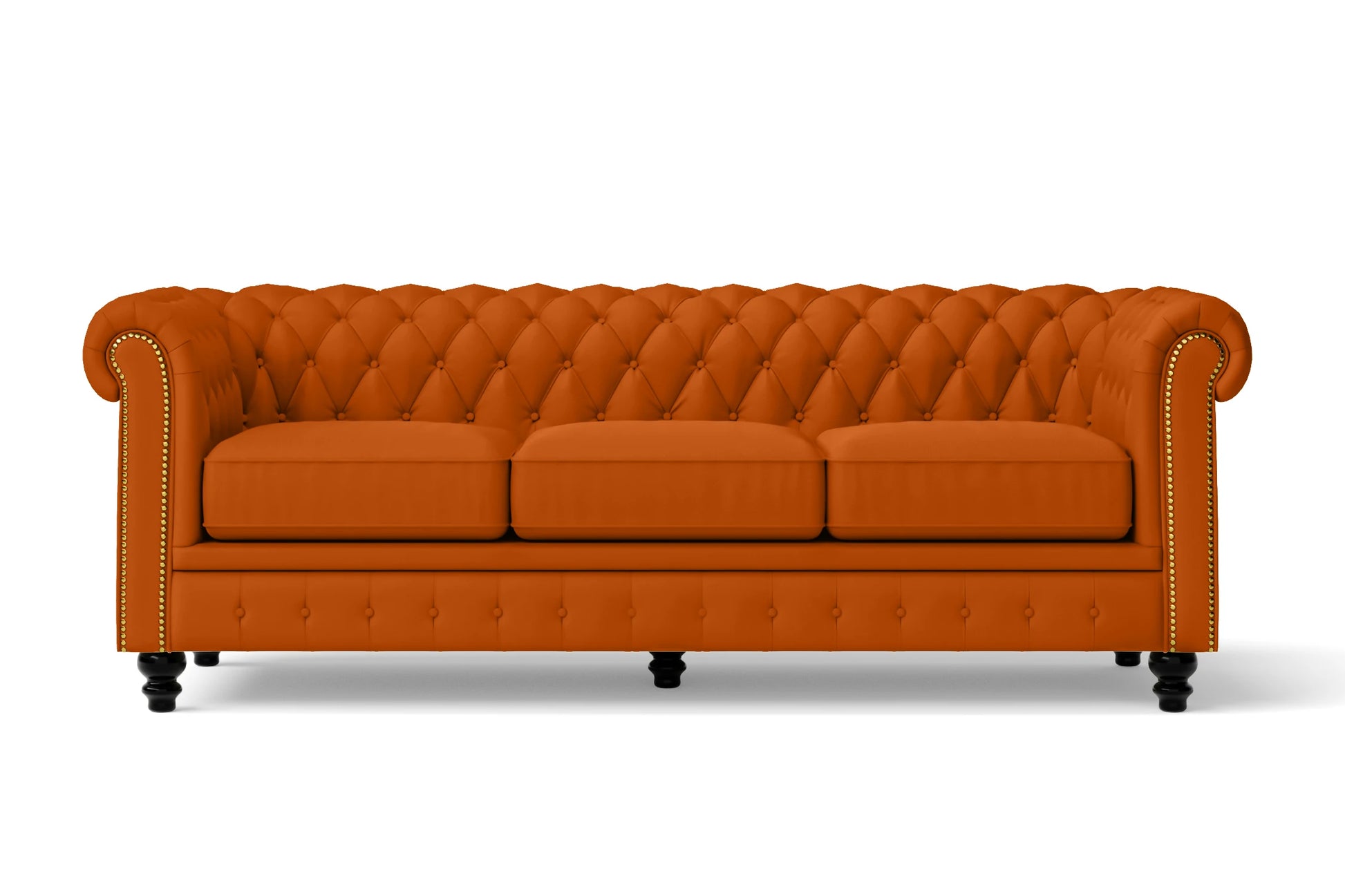 Aversa 3 Seater Sofa Orange Leather