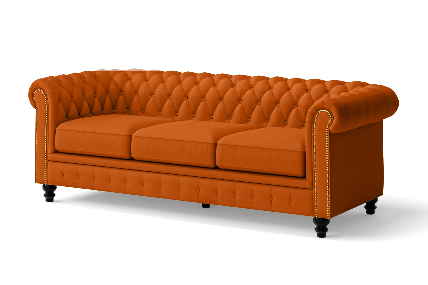 Aversa 3 Seater Sofa Orange Leather