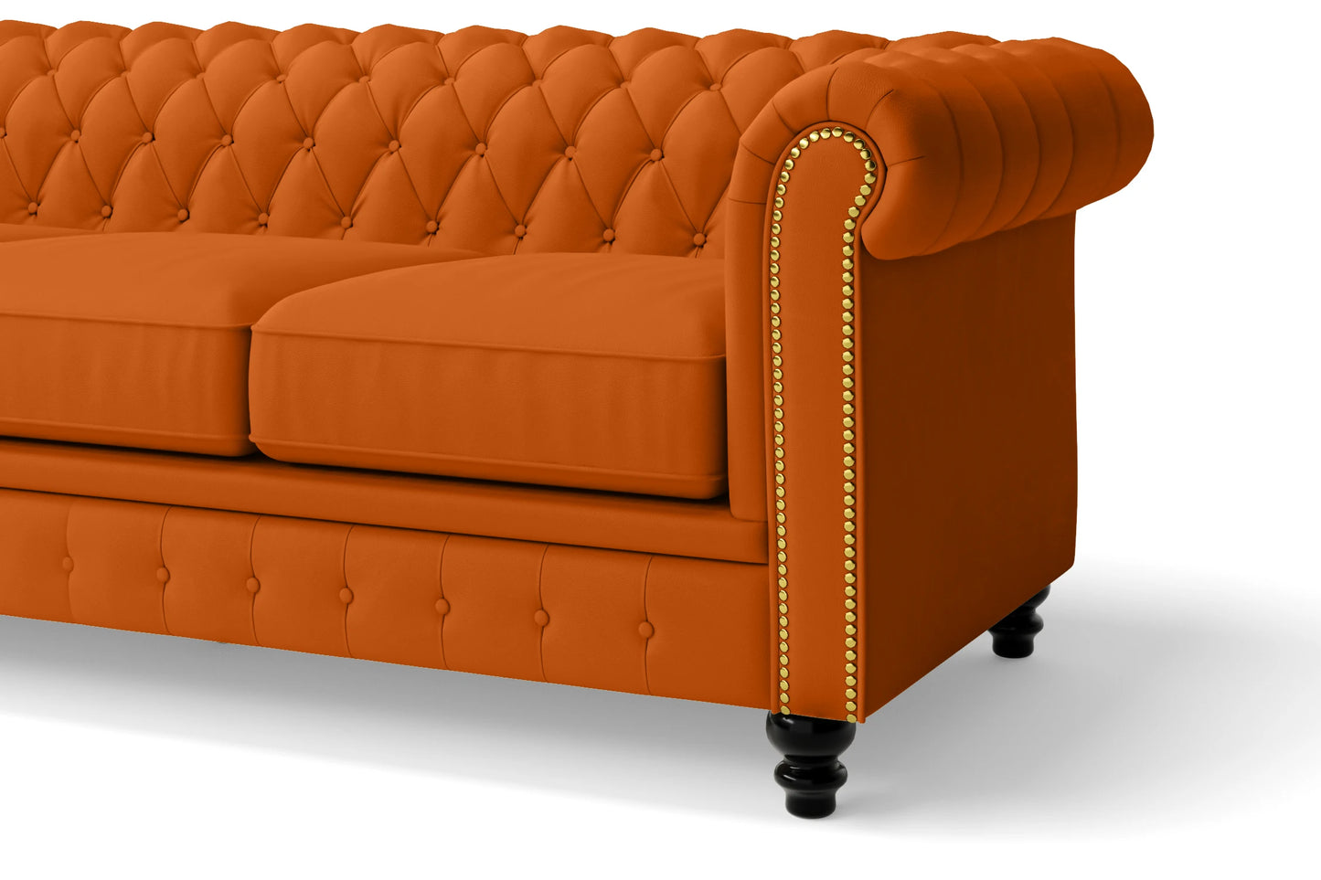 Aversa 3 Seater Sofa Orange Leather