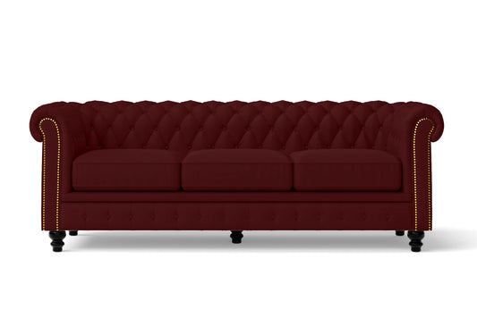 Aversa 3 Seater Sofa Red Leather