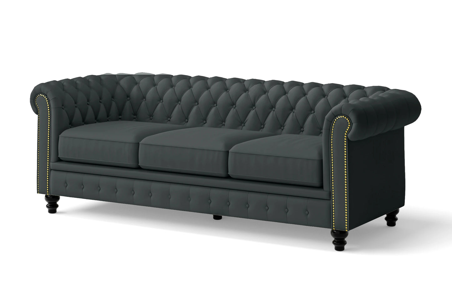 Aversa 3 Seater Sofa Slate Leather