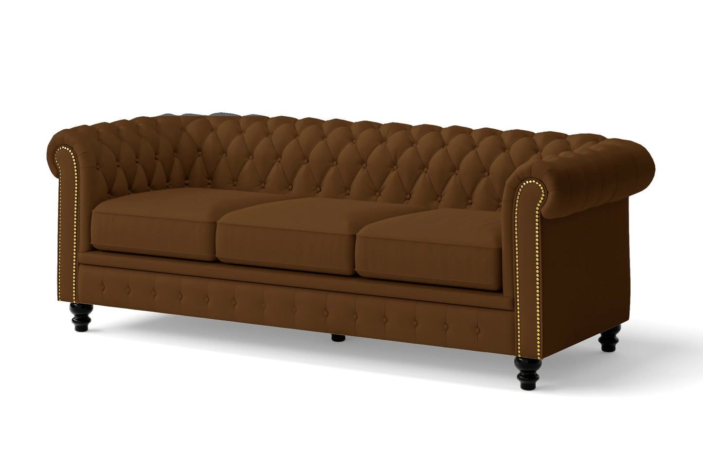 Aversa 3 Seater Sofa Walnut Brown Leather