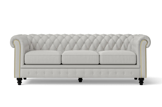 Aversa 3 Seater Sofa White Leather