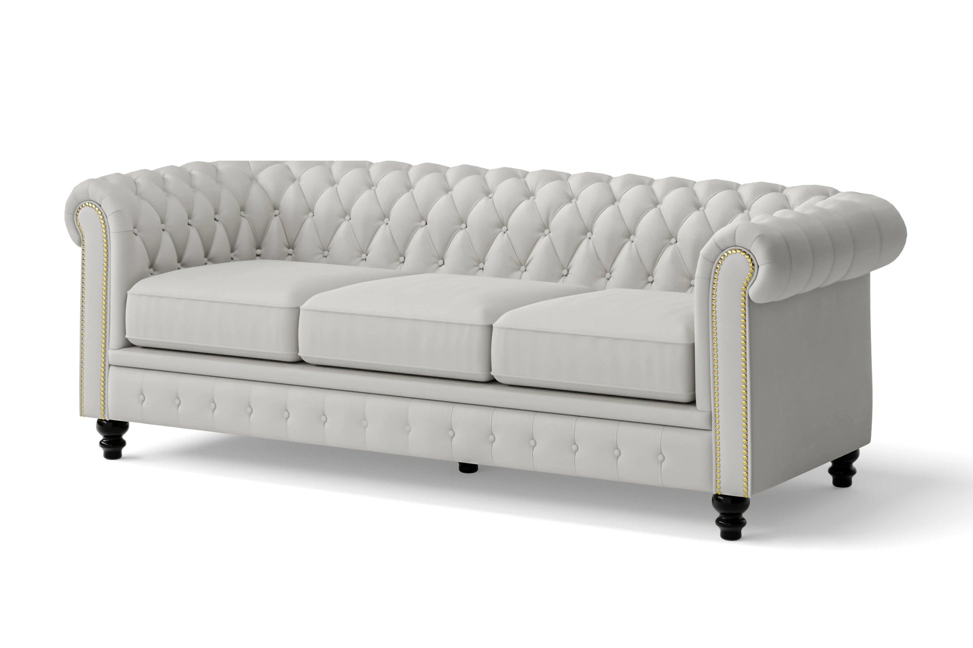 Aversa 3 Seater Sofa White Leather