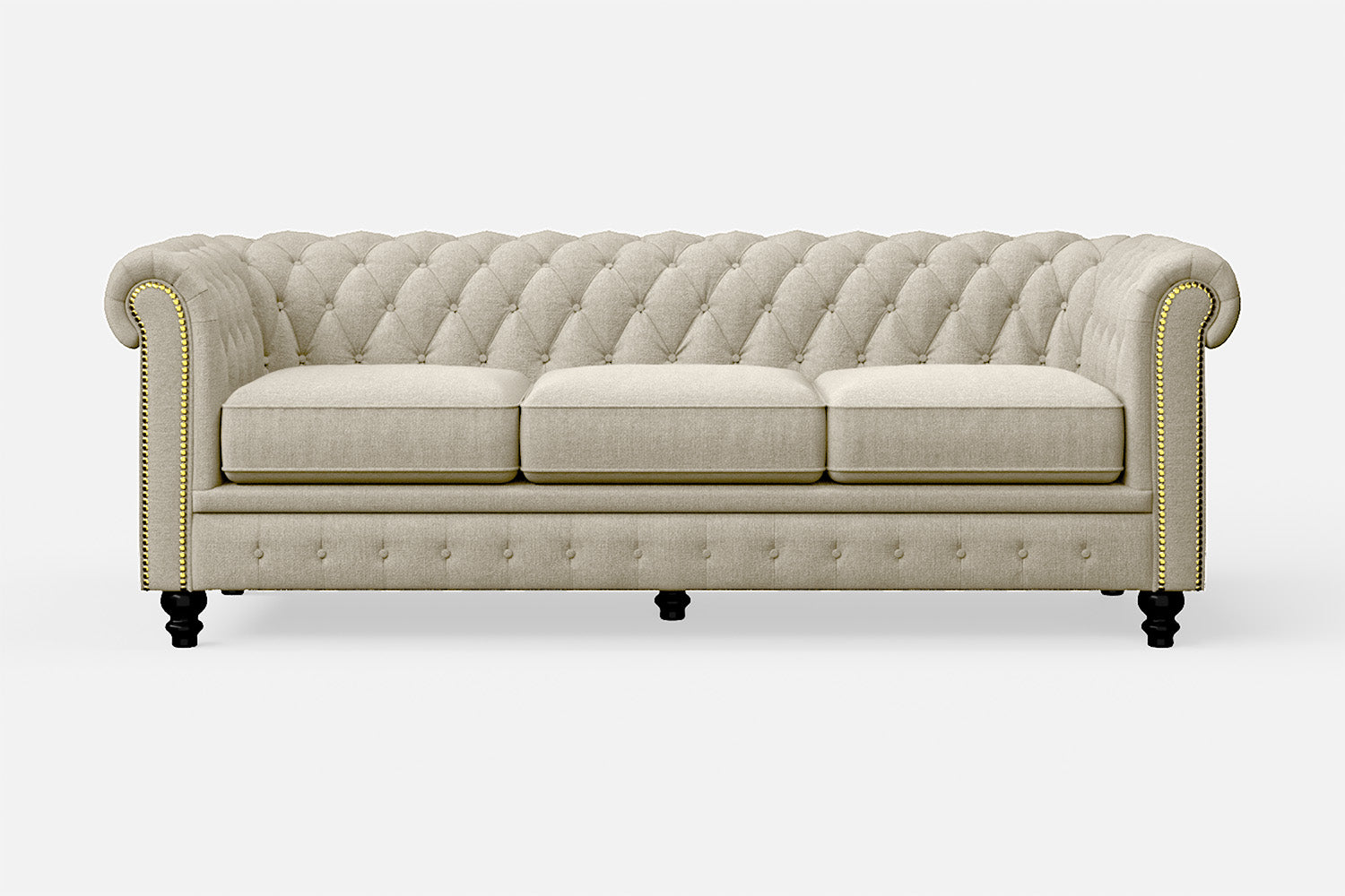 Aversa 3 Seater Sofa Cream Linen Fabric