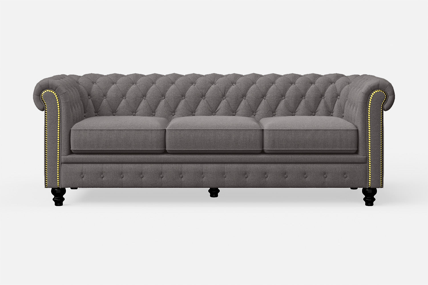 Aversa 3 Seater Sofa Grey Linen Fabric