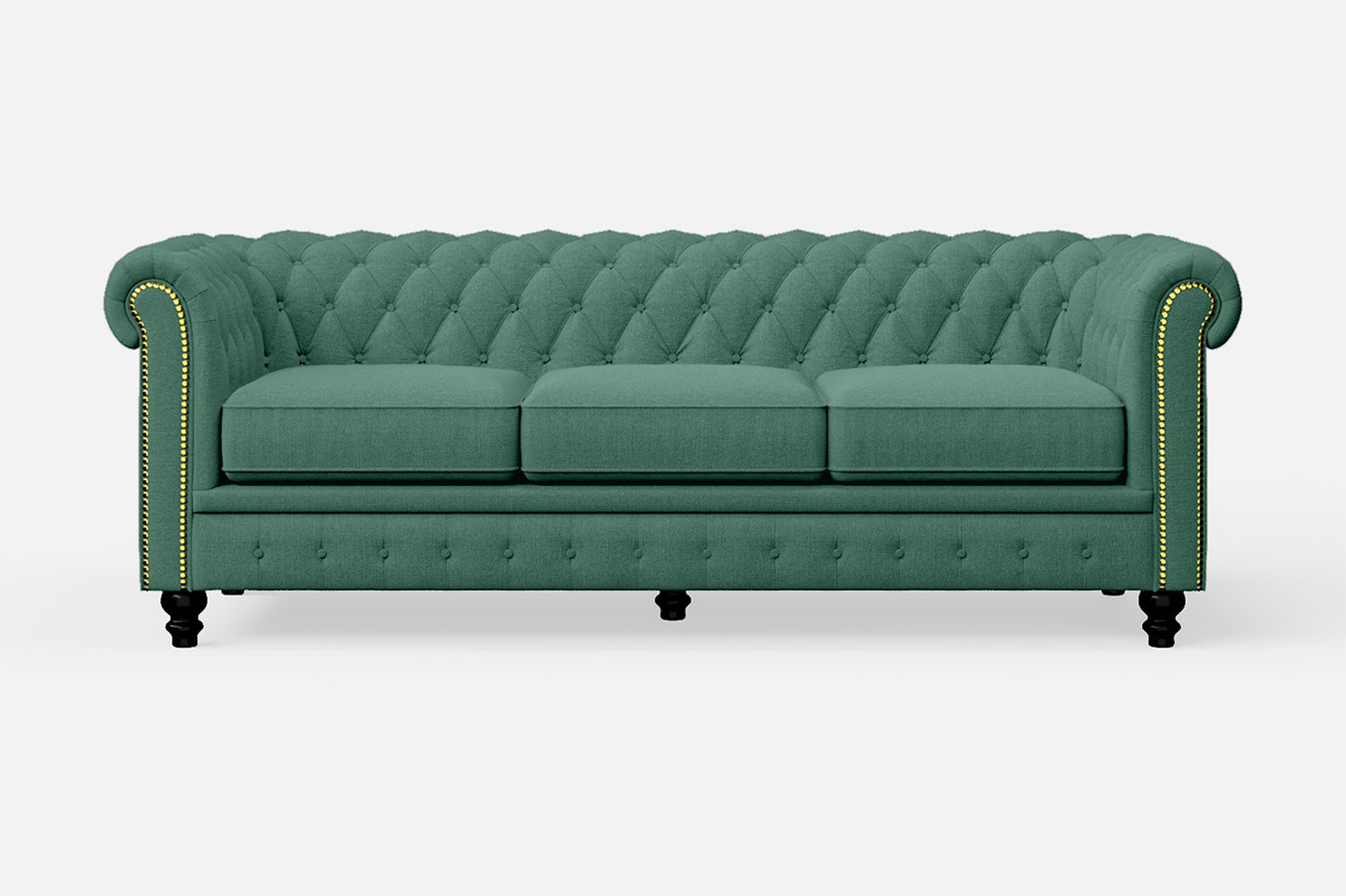 Aversa 3 Seater Sofa Mint Green Linen Fabric