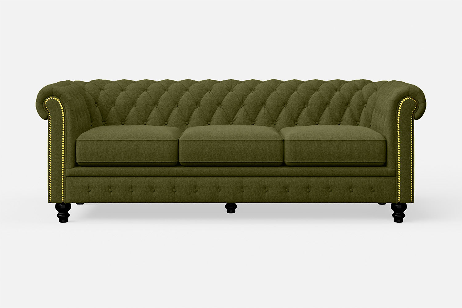 Aversa 3 Seater Sofa Olive Linen Fabric