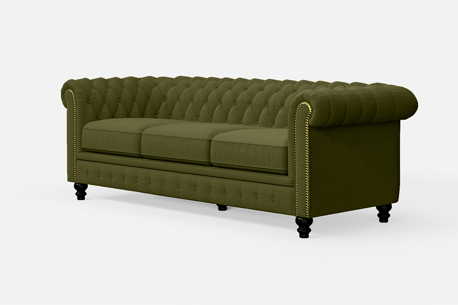 Aversa 3 Seater Sofa Olive Linen Fabric