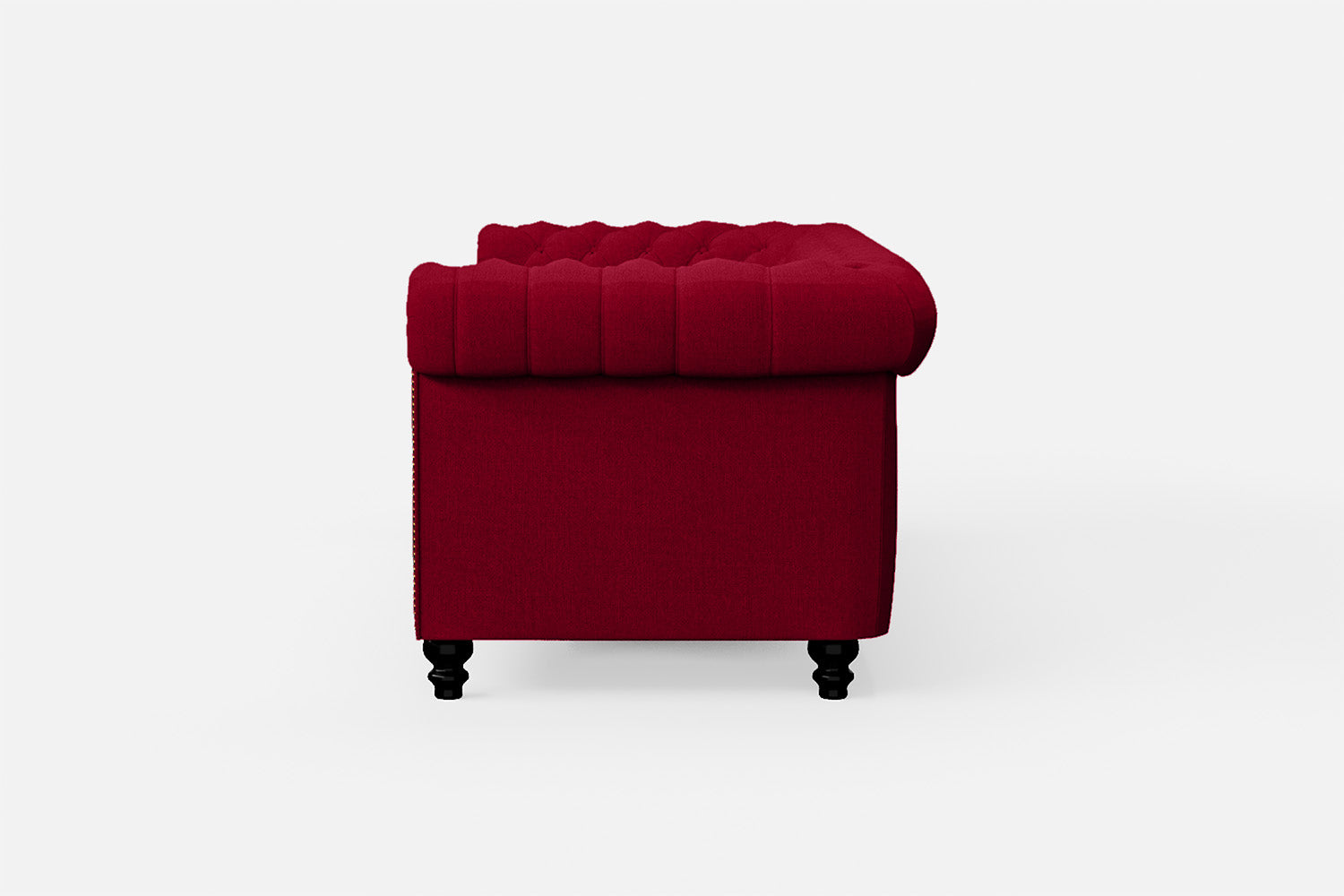 Aversa 3 Seater Sofa Red Linen Fabric