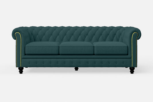 Aversa 3 Seater Sofa Teal Linen Fabric