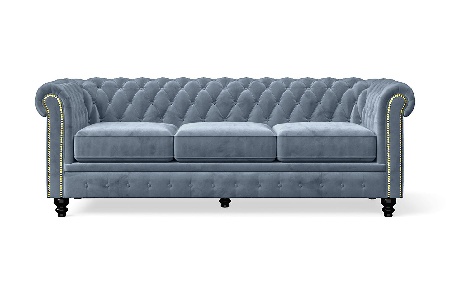 Aversa 3 Seater Sofa Baby Blue Velvet