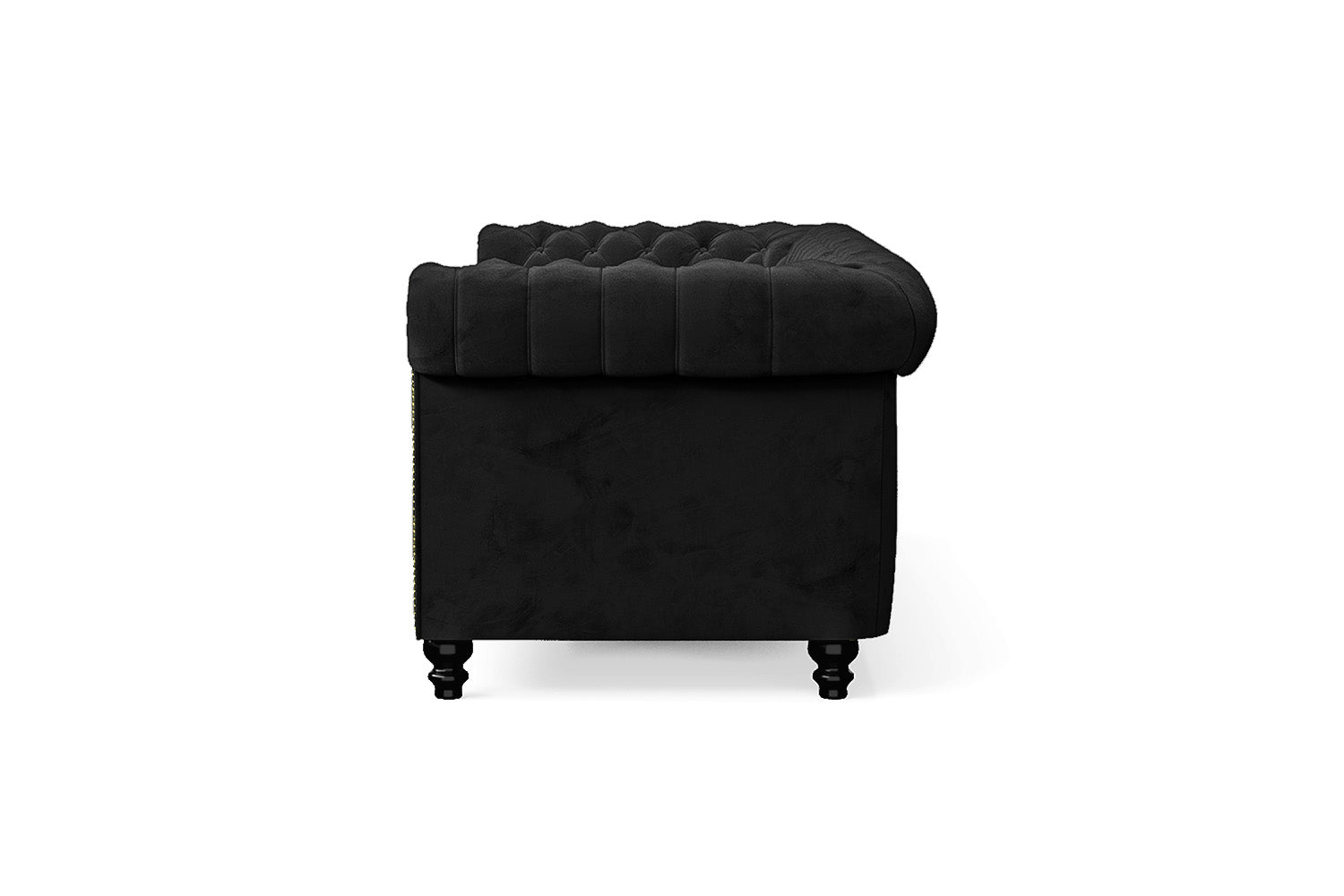 Aversa 3 Seater Sofa Black Velvet