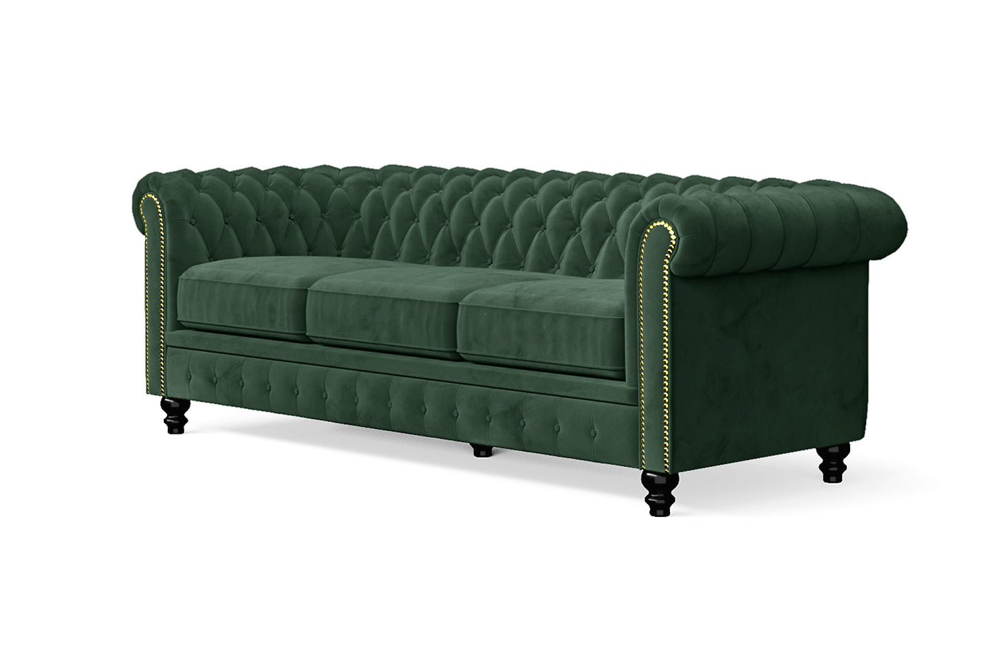 Aversa 3 Seater Sofa Green Velvet