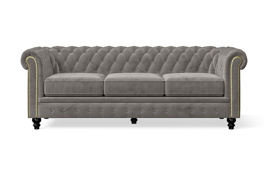 Aversa 3 Seater Sofa Grey Velvet